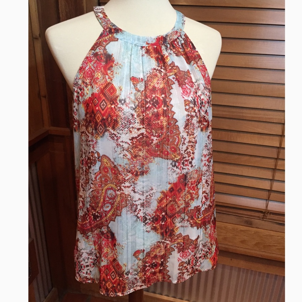 Halter neck printed blouse